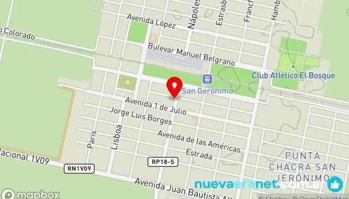 mapa de ALMACEN & PANADERÍA LOS NIETOS Panadería, Cobro de deudas, Kiosco, Almacén, Supermercado en San Jerónimo Sud