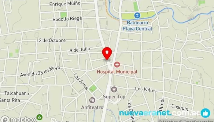 mapa de Alta Pana. Panadería en Mina Clavero