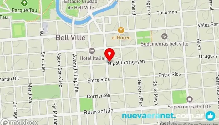 mapa de Ambrosía Pastelería & Escuela Pastelería en Bell Ville