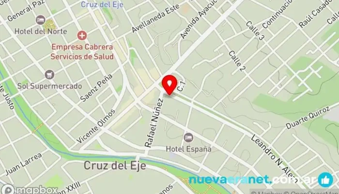 mapa de Amiel Cafetería en Cruz del Eje