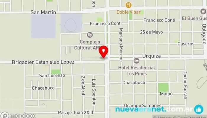 mapa de Antonio Motos Venta de embarcaciones en Villa Ocampo