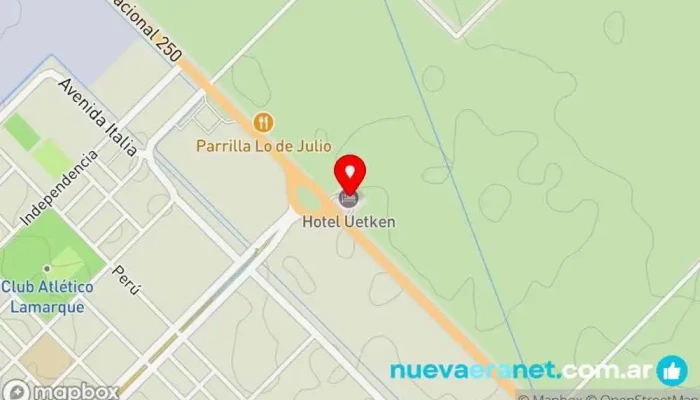 mapa de Apart Hotel Uetken Hotel en Lamarque