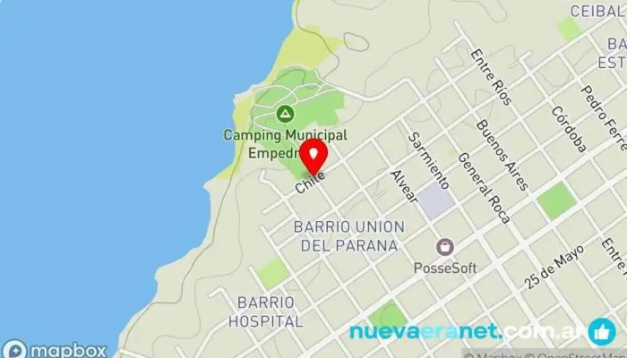 mapa de Arco de Acceso al Camping Municipal Gerónimo Merello Escultura en Empedrado