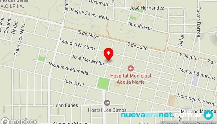 mapa de Ariel Saenz & Cía. Casa de subastas de ganado en Adelia María