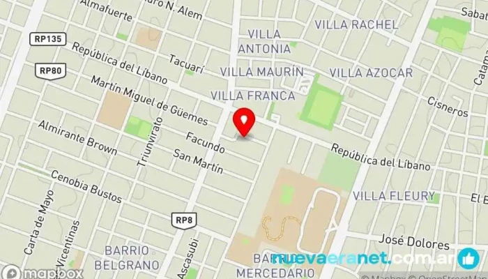 mapa de Artepan Panadería Panadería en Villa Krause