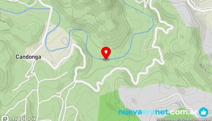 mapa de Bajada a Río San Cristóbal Camping en Córdoba