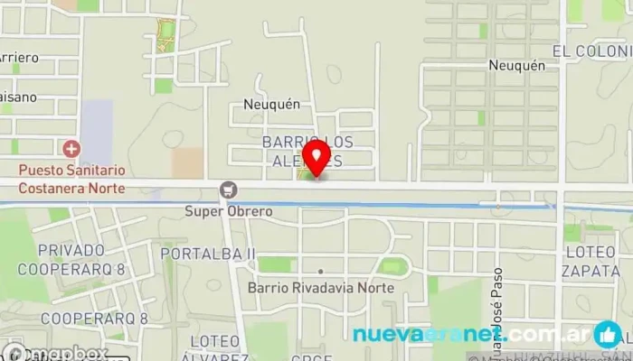 mapa de Barrio Los Alerces Campo de fútbol en Chimbas