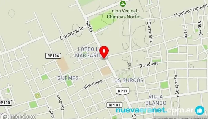 mapa de Barrio Martin M. Guemes Chimbas Complejo de viviendas en Chimbas