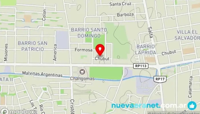 mapa de Barrio Santo Domingo Bar en Chimbas