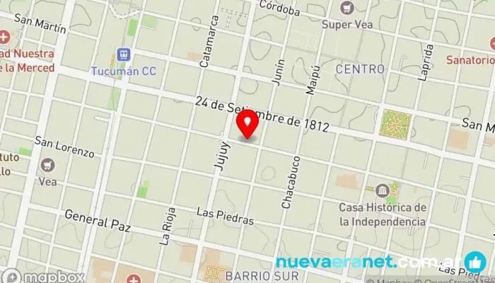 mapa de Basla Ingeniería Tienda de informática, Tienda de iluminación, Servicio de reparación de impresoras, Proveedor de cartuchos de tóner en San Miguel de Tucumán