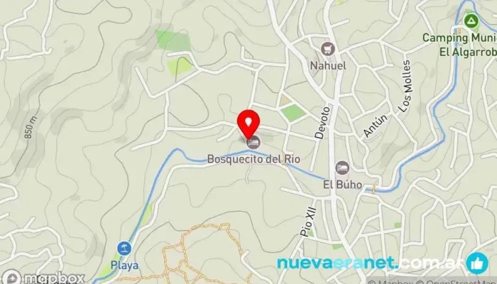 mapa de Bosquecito del Río  en Agua de Oro