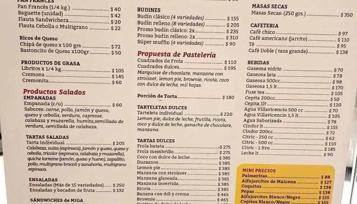 Buenos Aires Bakery -  Carta - Cdad. Autónoma de Buenos Aires