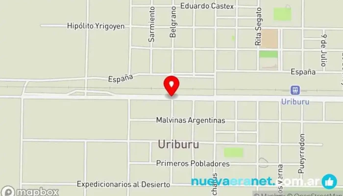 mapa de CABAÑA NAMUNCURA Mercado ganadero en Uriburu