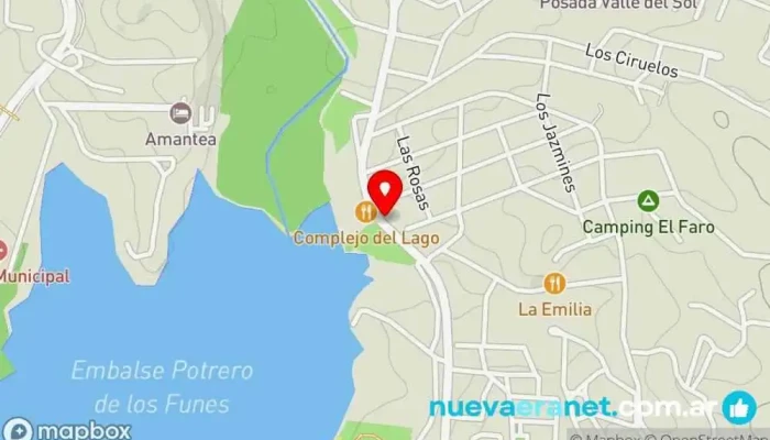 mapa de Cabañas Destellos del Lago Casa rural, Hotel en Potrero de los Funes