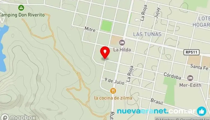 mapa de Cabañas La Rosita Hotel en Villa San Agustín
