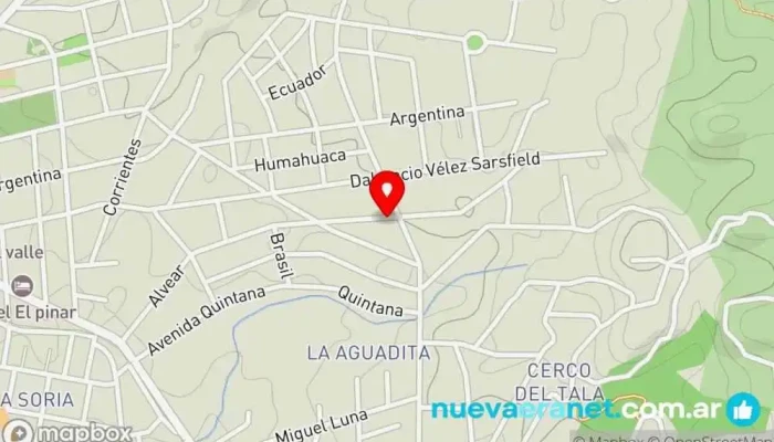 mapa de Cabañas Los Moye Casa rural en Huerta Grande