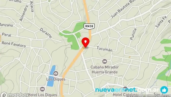 mapa de Cabañas Tu Estación Casa rural, Agencia de alquiler de cabañas en Huerta Grande
