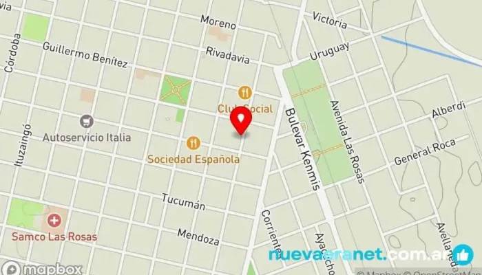 mapa de Casa Americana  en Las Rosas