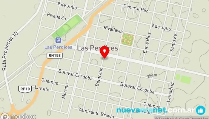 mapa de Casa Belgrano Centro comercial en Las Perdices