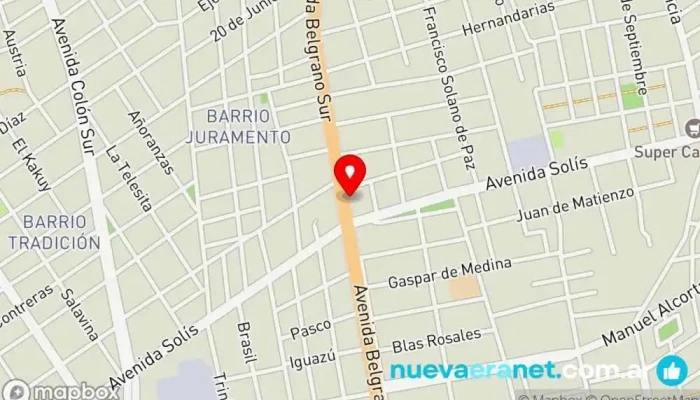 mapa de Casa campo Tienda de alimentación en Santiago del Estero
