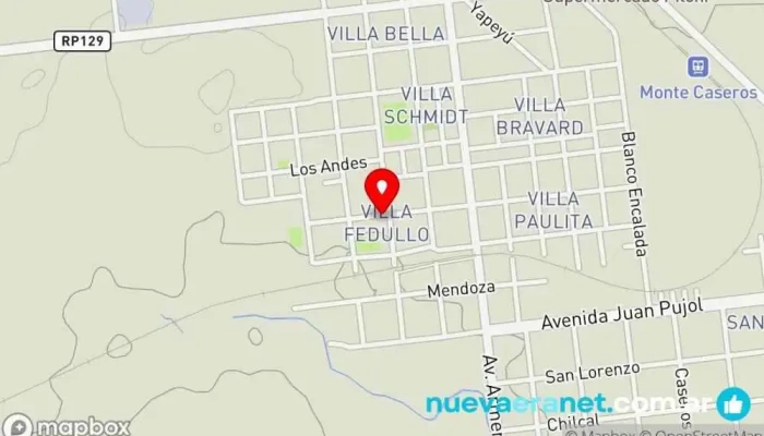 mapa de Casa de male Hotel en Monte Caseros