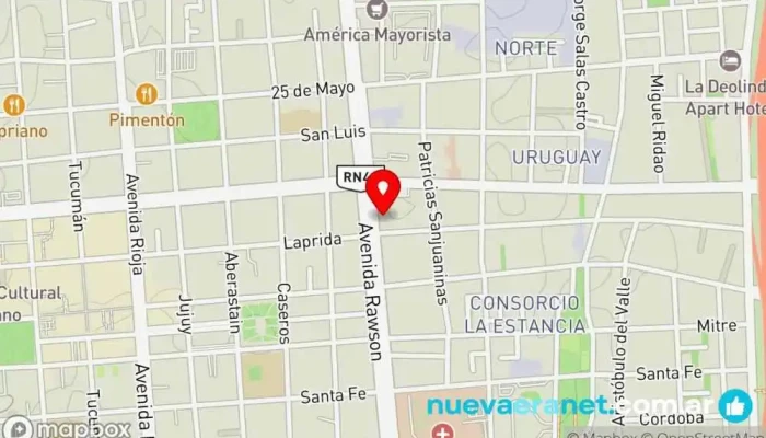 mapa de Casa de Tornillos y Bulones - Meyniel S.R.L. Tienda de herramientas, Proveedor de productos para cerrar, Ferretería en San Juan
