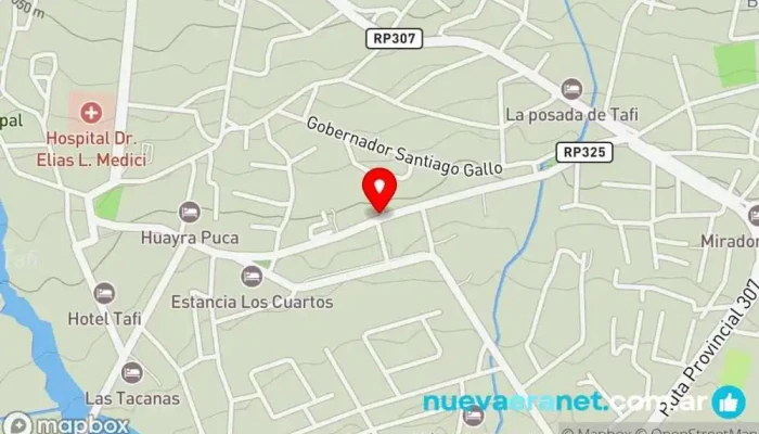 mapa de Casa del Árbol Agencia de alquiler de cabañas en Tafí del Valle