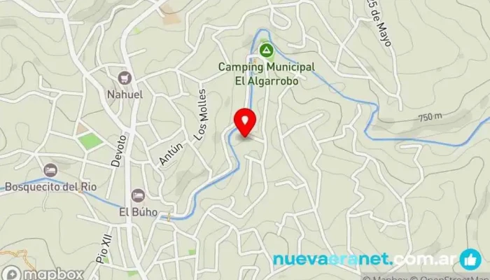 mapa de Casa del Río  en Agua de Oro