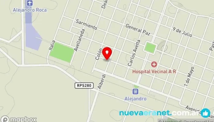 mapa de Casa Diez Tienda de electrodomésticos en Alejandro Roca