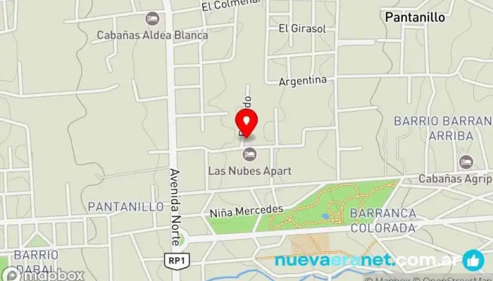 mapa de Casa El Mollar. Alquiler vacacional. Capacidad 12 personas.  en Merlo