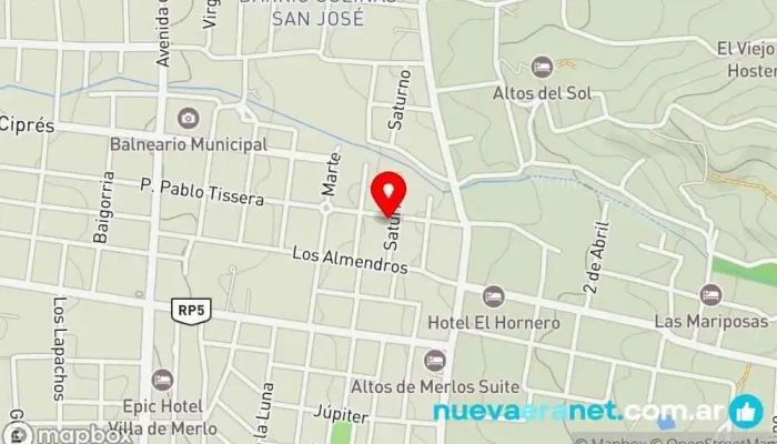 mapa de Casa las Lavandas  en Merlo