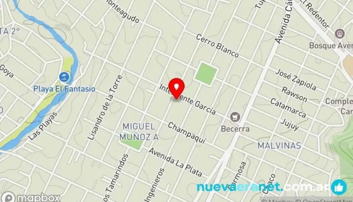 mapa de Casa Alojamiento en Villa Carlos Paz