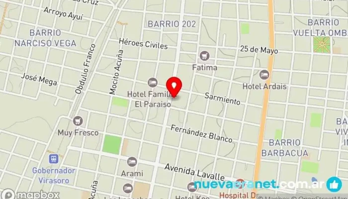 mapa de CASA MIGUEL CRISTALDO Oficinas de empresa en Gdor. Virasoro