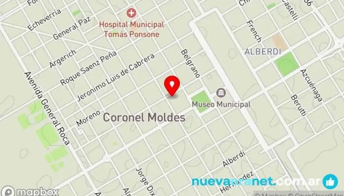 mapa de Casa miolano centro Tienda de electrodomésticos en Coronel Moldes