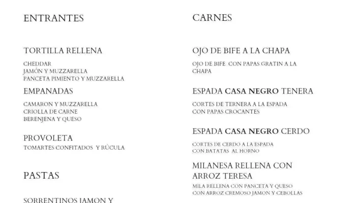 Casa Negro -  Carta - Merlo