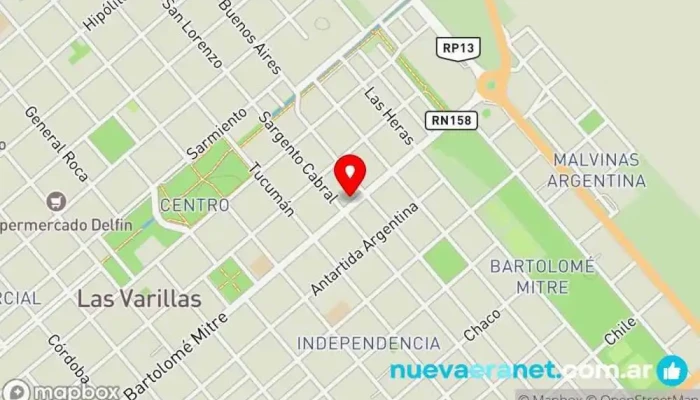 mapa de Casa Olocco Comercio en Las Varillas