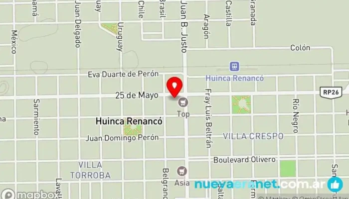 mapa de Casa Viano - Sucursal Huinca Renanco Ferretería en Huinca Renanco