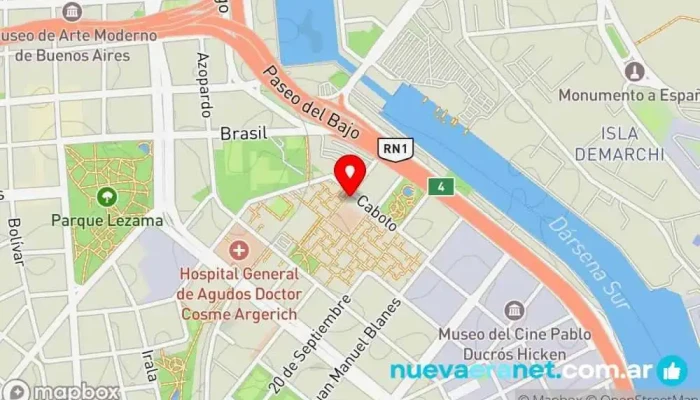 mapa de casita Casa de subastas de ganado en La Boca