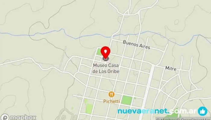 mapa de Centro Cultural Casa de los Oribes Centro cultural en Achiras