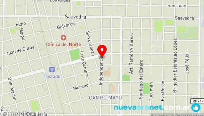 mapa de Chemes Tienda de electrodomésticos en Tostado