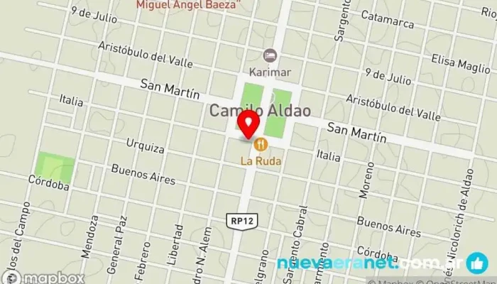 mapa de Club Social Bar en Camilo Aldao