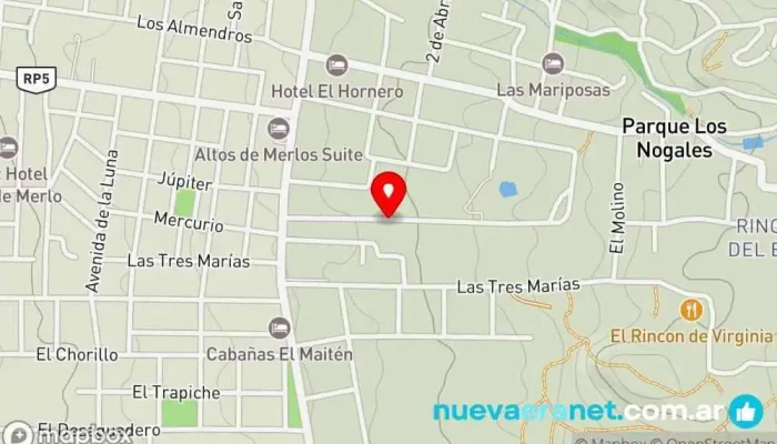 mapa de Complejo Luna de Merlo Casa rural, Complejo de apartamentos, Apartamento turístico en Merlo