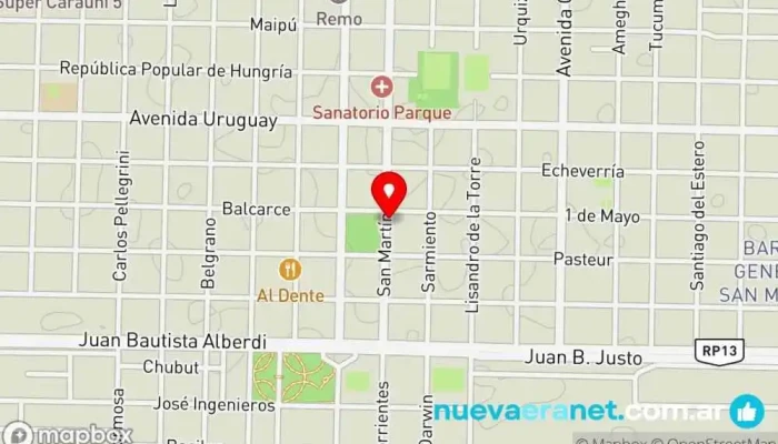 mapa de Confitería Cristóbal Pastelería francesa, Panadería, Tienda de galletas en Villa Angela