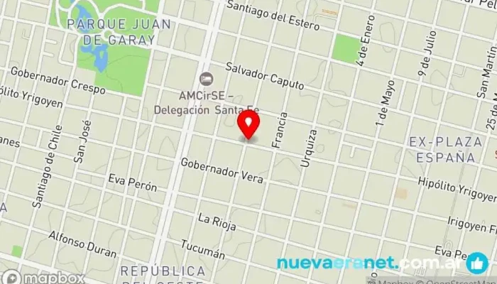 mapa de Confitería El Sol Pastelería, Panadería en Santa Fe de la Vera Cruz