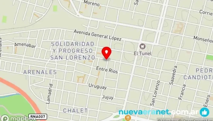 mapa de Confitería La Guardia Vieja Pastelería francesa en Santa Fe de la Vera Cruz