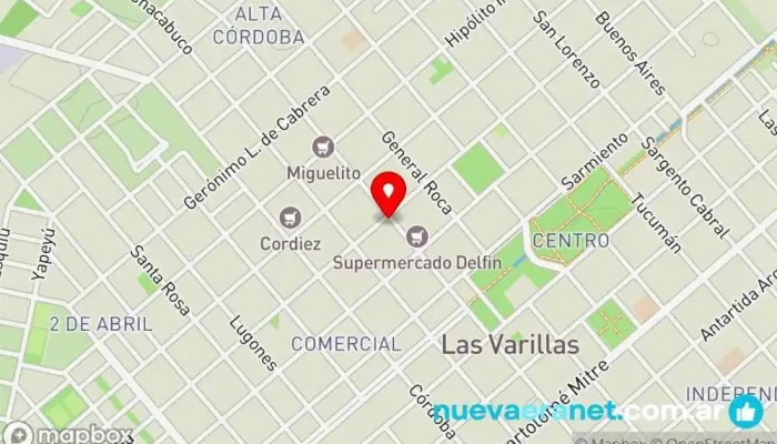 mapa de De Diez Centro comercial en Las Varillas