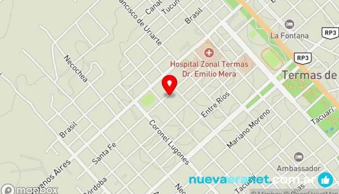mapa de DEPARTAMENTOS SANTA FE Hotel, Apartamento turístico en Termas de Río Hondo