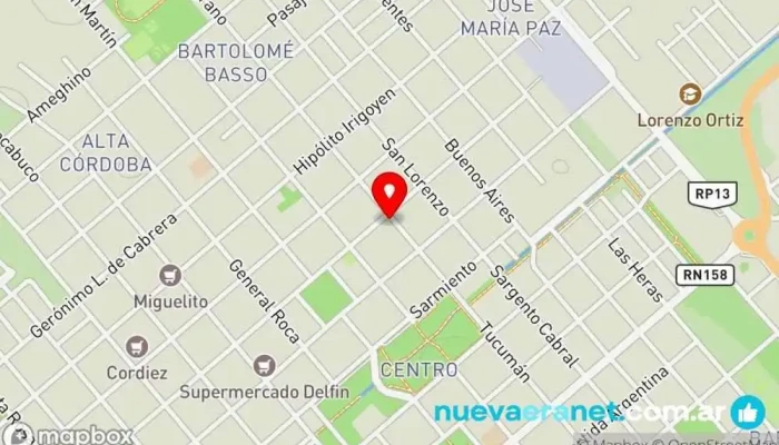 mapa de Diego Bainotti Inmobiliaria Agencia inmobiliaria en Las Varillas