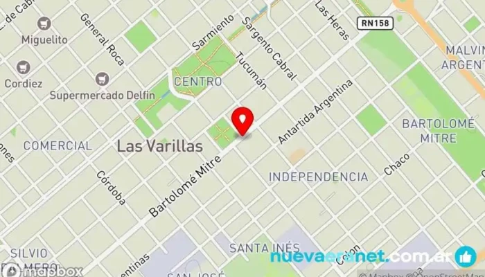 mapa de Distribuidora Centro Sh Proveedor de repuestos de carrocería de automóviles en Las Varillas