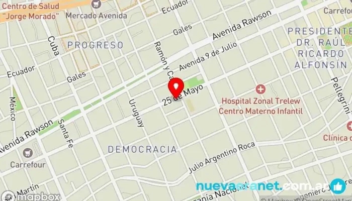 mapa de Distribuidora Rj - Articulos de Panaderia y Confiteria Tienda de suministros para hornear en Trelew
